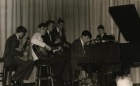 Playing jazz at the schooldance - Cale on piano