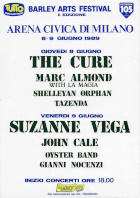 Poster for the The Barley Arts Festival, Milano Arena Civica, Milan show 1989-06-09