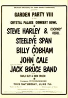 Poster for the show at the Crystal Palace Concert Bowl, London, UK - June 7, 1975