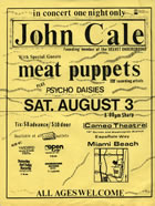 Poster for the Cameo Theater, Miami show 1985-08-03