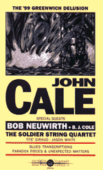 Poster for John Cale and the Soldier String Quartet at the Bluebird Theater, Denver - 1995-03-24