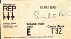 Birmingham 1975-05-18 show ticket - Thanks: Peter Elliot