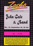 Ticket Stub Bochum  1984-09-24 - Thanks: Bernd-Jürgen Grude