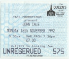 Ticket Stub Edinburgh 1992-11-16 
