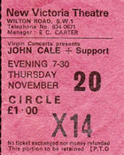 London 1977-11-20 show ticket - Thanks: Peter Elliot