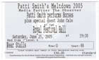 London 2005-06-25 show ticket - Thanks: Gary Fox