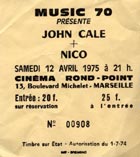 Marseille 1975-04-12 ticket stub